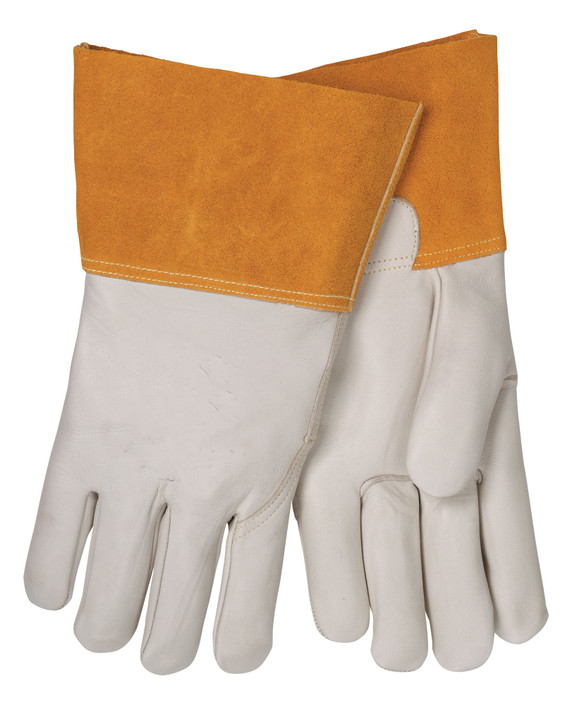 Tillman 1355 Unlined Cowhide MIG Welding Gloves, 4" Cuff, Small