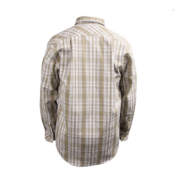 Black Stallion WF2110-PK AR/FR Cotton Work Shirt, NFPA 2112 Arc Rated, Plaid, Large