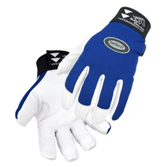 Black Stallion ToolHandz 99G-BLUE Grain Goatskin Fitting Mechanics Gloves, Small