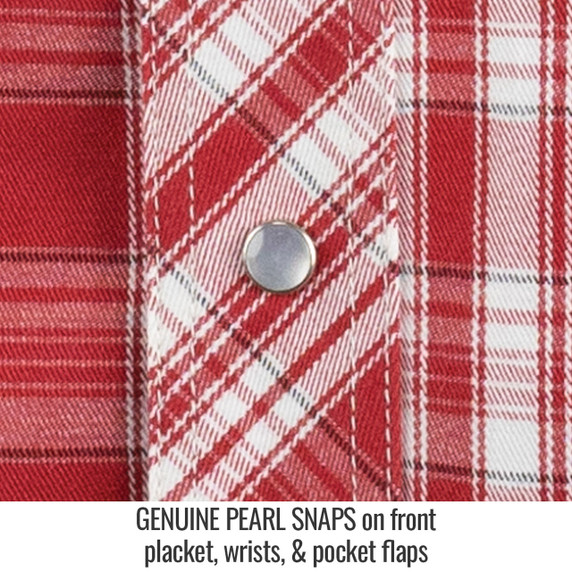 Black Stallion WF2110-PR AR/FR Cotton Work Shirt, NFPA 2112 Arc Rated, Red Plaid, Large