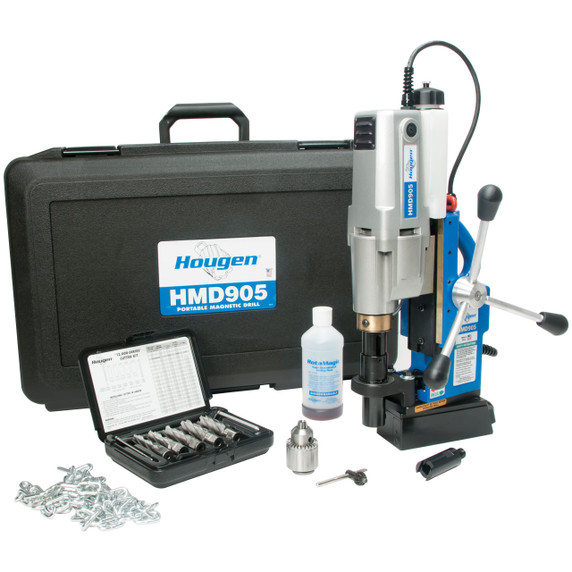 Hougen 0905109 HMD905 115V Mag Drill with Fractional Fabricator's Kit and Swivel Base