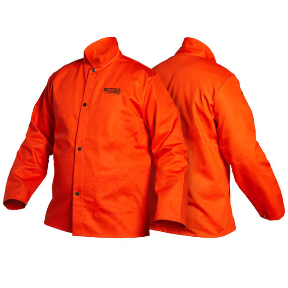 Lincoln K4688 Bright FR Cloth Welding Jacket, Safety Orange, X-Large
