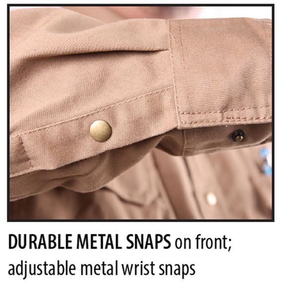 Black Stallion FS7-KHK Flame-Resistant Cotton Work Shirt, Khaki, Small