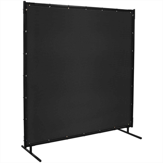Steiner 536-6X10 Protect-O-Screen Classic with Black Vinyl Laminated Polyester Welding Curtain with Frame