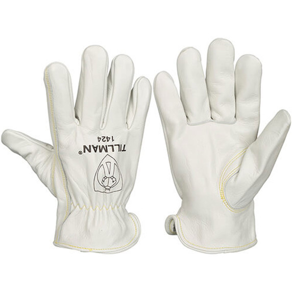 Tillman 1424 Unlined Top Grain Cowhide Drivers Gloves with Cinched Cuff, Small