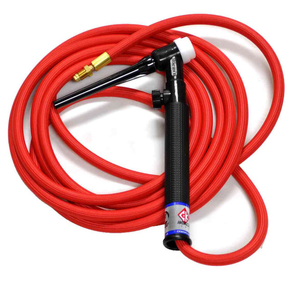 CK17 Air Cooled TIG Torch Kit, Valve, 150A, 12.5', 1-Pc, Super-Flex, TH, CK17V-12-RSFRGT