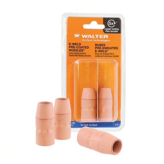 WALTER 54C143 E-Weld Pre-Coated Nozzles™  Miller Style M-25/M-40 5/8" F, 2 pack