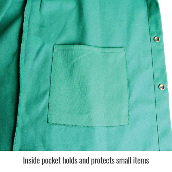 Black Stallion F9-30C TruGuard 200 FR Cotton Welding Jacket, Green, Medium