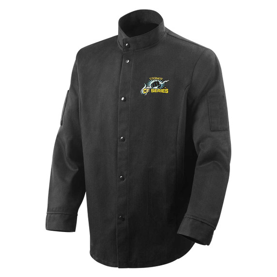 Steiner 1360-M 30" 10oz. Black CF Woven Carbonized Fiber Welding Jacket, Medium