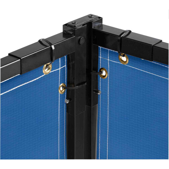 Steiner 535HD-8X8 Protect-O-Screen HD with Blue Vinyl Laminated Polyester Welding Curtain with Frame