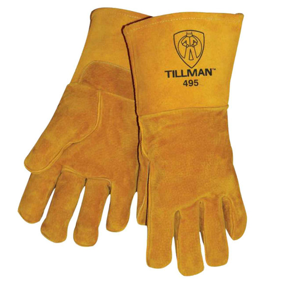 Tillman 495 Top Grain Pigskin Cotton/Foam Lined Welding Gloves, Medium