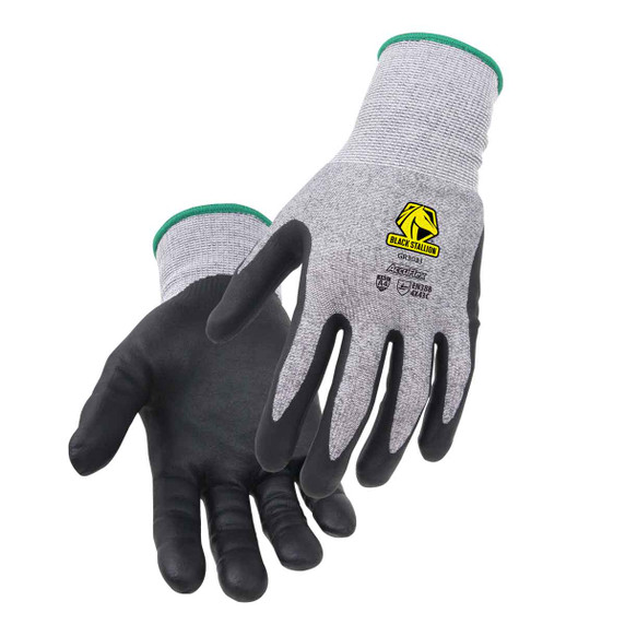 Black Stallion GR3031-GB AccuFlex A4 Cut-Resistant Nitrile-Foam Knit Glove, Gray, Medium - Pkg 12