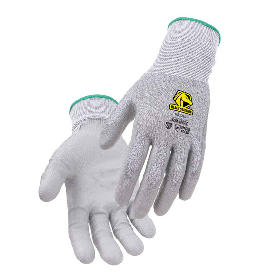 Black Stallion GR3035-GY AccuFlex A4 Cut-Resistant PU-Coated Knit Glove, Gray, X-Large - Pkg 12