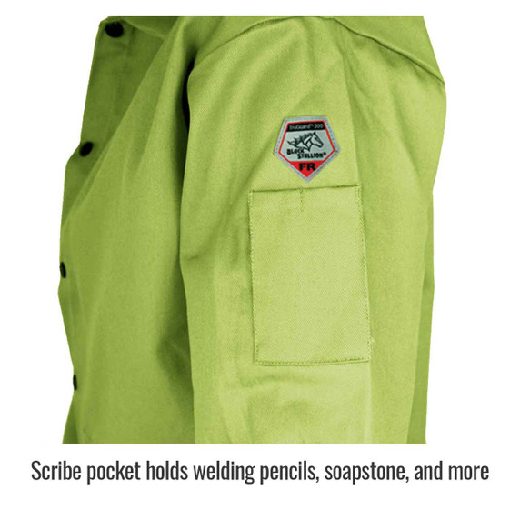 Black Stallion FL9-30C TruGuard 200 FR Cotton Welding Jacket, Lime, 3X-Large