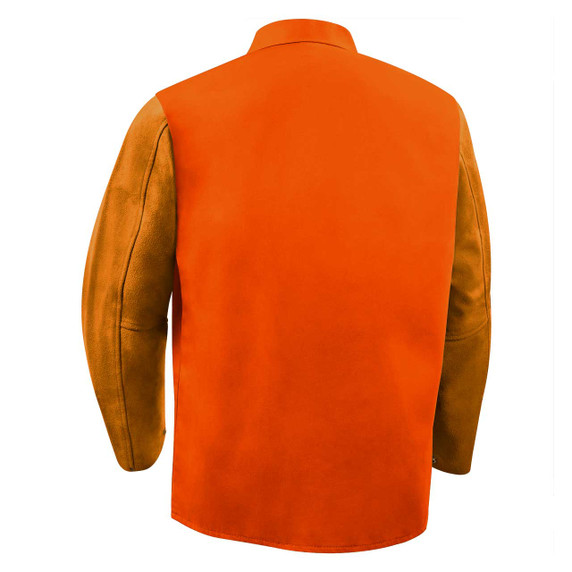 Steiner 1250-4X 30" 9oz. Orange/rust Weldlite Plus Hybrid FR Cotton with Leather Sleeves Jacket, 4X-Large