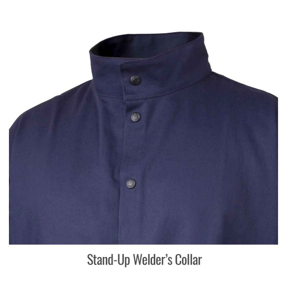 Black Stallion JF1625-NG Stretch-Back FR Cotton Welding Jacket, Navy/Gray, 3X-Large