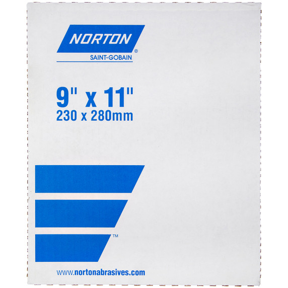 Norton 66261139380 9x11" Black Ice T401 Silicon Carbide Waterproof Paper Sanding Sheets, 1200 Grit, 50 pack