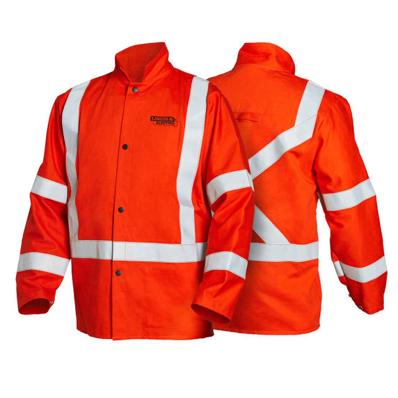 Lincoln K4692 High Visibility FR Orange Jacket with Reflective Stripes, 2X-Large