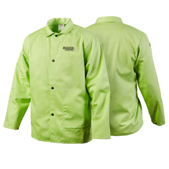 Lincoln K4689 Bright FR Cloth Welding Jacket, Safety Lime, 2X-Large