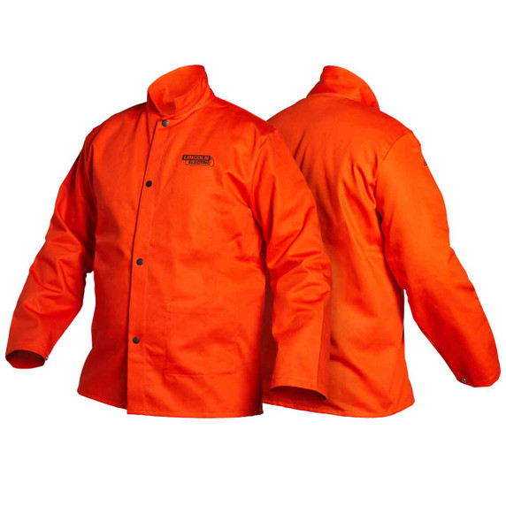 Lincoln K4688 Bright FR Cloth Welding Jacket, Safety Orange, 3X-Large