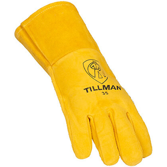 Tillman 35 Reverse Grain Deerskin MIG Welding Gloves, Foam Lined Back, Medium