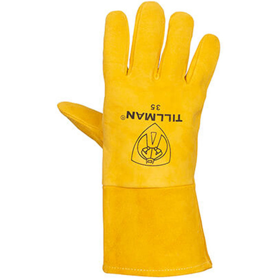 Tillman 35 Reverse Grain Deerskin MIG Welding Gloves, Foam Lined Back, Medium