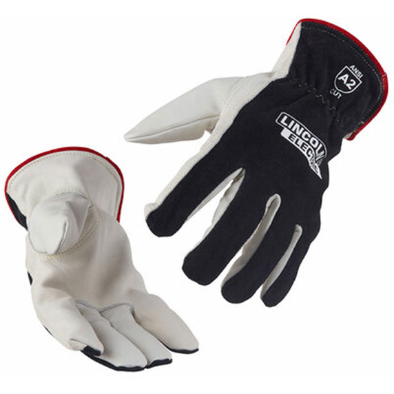 Lincoln Electric K3771 Cut Resistant A2 Leather Drivers Gloves, Large