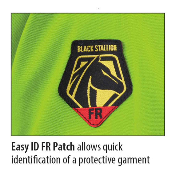 Black Stallion JF1010-LM Hi-Vis FR Cotton Welding Jacket with FR Reflective Tape, Lime, Small