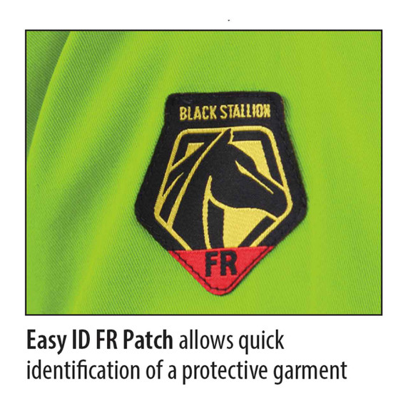 Black Stallion JF1010-LM Hi-Vis FR Cotton Welding Jacket with FR Reflective Tape, Lime, Medium