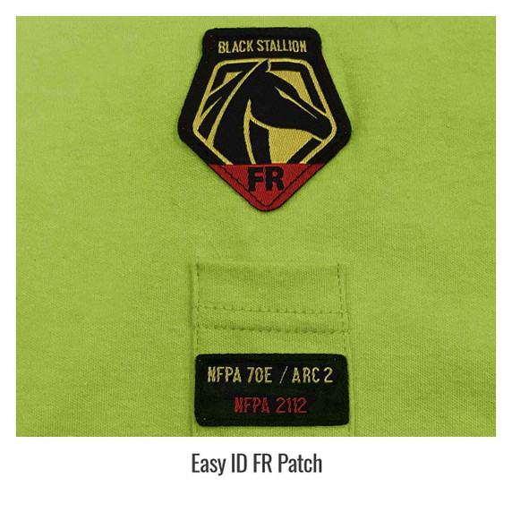 Black Stallion TF2511 NFPA 2112 & NFPA 70E FR Cotton Long Sleeve T-Shirt with Reflective Tape, Lime Medium