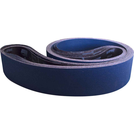 Norton 78072750279 4x132” BlueFire R884P Zirconia Alumina Cloth Narrow Backstand Belts, 80 Grit, Coarse, 10 pack