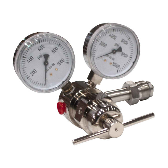 Miller Smith 823-00-28 Silverline High Pressure Analytical Brass Single Stage Regulators, 500 PSI