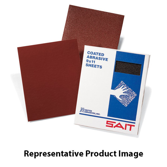 United Abrasives SAIT 84214 Blue Line 9x11 AW-D Aluminum Oxide Paper Hand Sanding Sheets 80D Grit, 100 pack