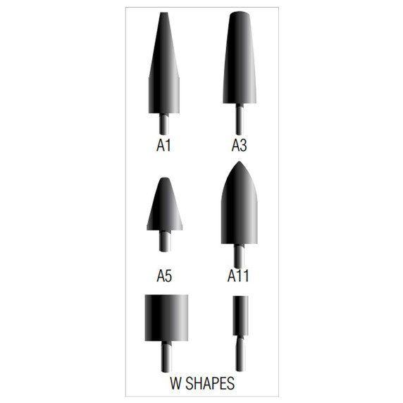 Norton 61463616464 7/8x2x1/4 In. Charger ZA AO Resin Bond Mounted Points, Type A11, 30 Grit, 5 pack