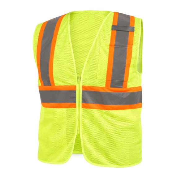 Black Stallion VS2022 ANSI Class 2 Two-Tone Hi-Vis Safety Vest, Lime, 4X-Large