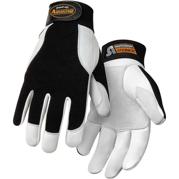 Steiner 0944 IronFlex Advantage Grain Goatskin Leather Palm Mechanics Gloves 2X-Large