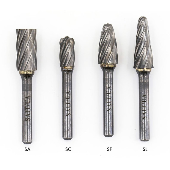 United Abrasives SAIT 45050 3/8x3/4x1/4 Type SA3NF Tungsten Non-Ferrous Aluminum Cut Carbide Bur