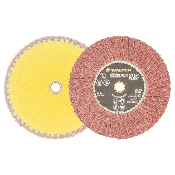 Walter 07Q506 5x7/8 Quick-Step Flex Flexible Flap Disc 60 Grit, 10 pack