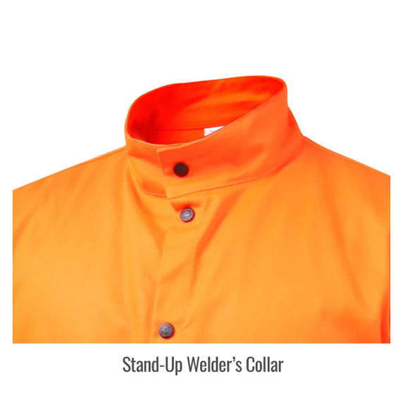 Black Stallion JF1625-OR Stretch-Back FR Cotton Welding Jacket, Orange, 3X-Large