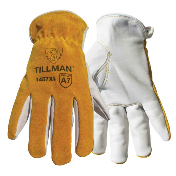 Tillman 1457 Cut Resistant Cowhide Kevlar Sock Lined Drivers Gloves, 2X-Large