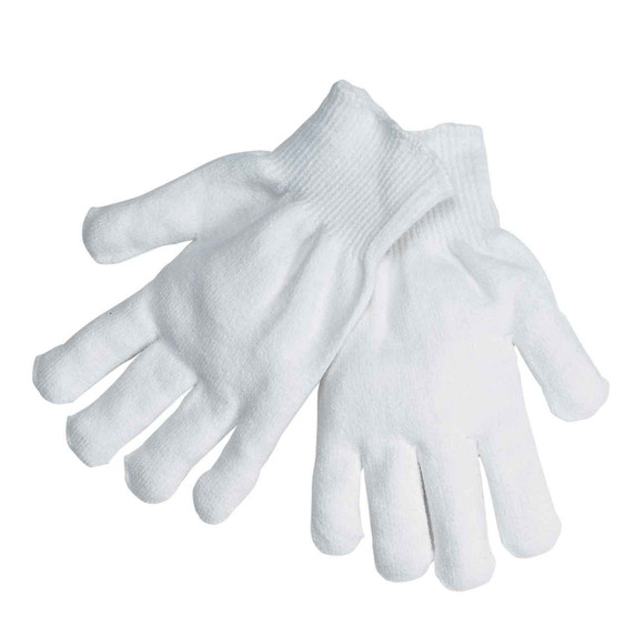 Black Stallion 2121 Moisture-Wicking Knit Glove Liner, White, Large, 12 pack