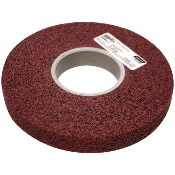 Norton 66261007831 8x1x3 In. Bear-Tex Metal Finishing Aluminum Oxide Medium Grit Non-Woven Convolute Wheels, 5 Density, 3 pack