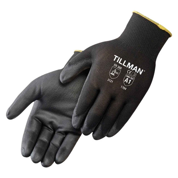 Tillman 1764 Polyurethane Coated 13 Gauge Nylon Shell Gloves, Small, 12 pack