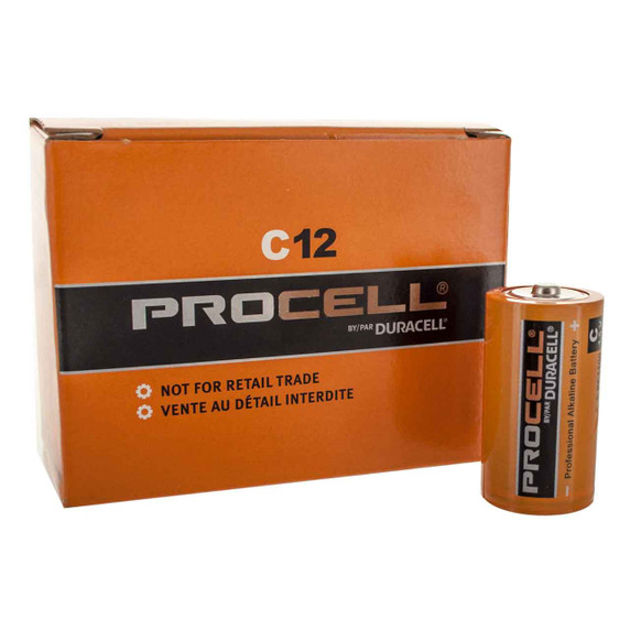 Duracell PC1400 Procell Alkaline Batteries, C, 12 pack