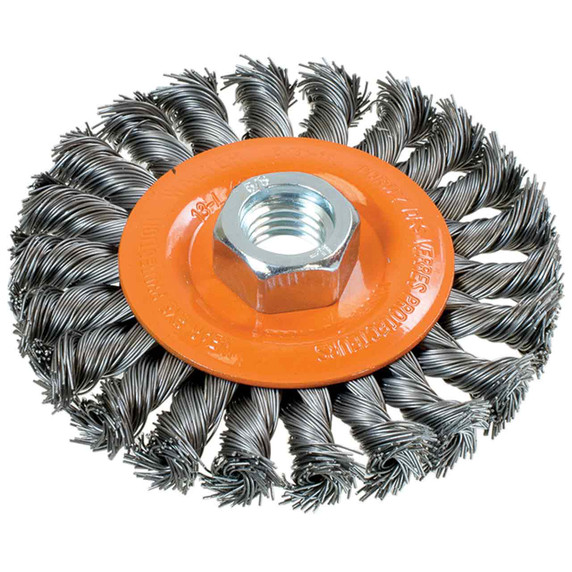 Walter 13L404 4x1/4x5/8-11 Wire Wheel Brush with Knot Twisted Wires .02 for Steel