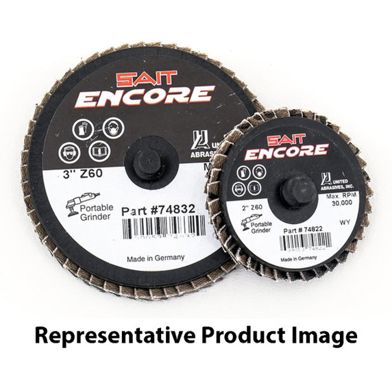 United Abrasives SAIT 74832 3" Sait-Lok-R Encore Mini Zirconium Flap Discs 60 Grit, 10 pack