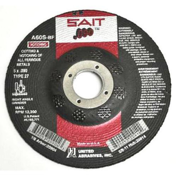 United Abrasives SAIT 20904 5x.090x7/8 A60S General Purpose Cutting Notching Wheels, 25 pack