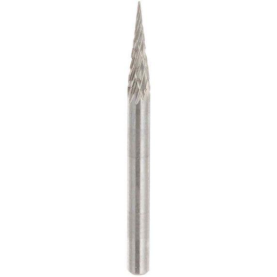Walter 01V025 1/8x7/16 1/8" Shank High Performance Double Cut Tungsten Carbide Burr Type SM-42 Conical