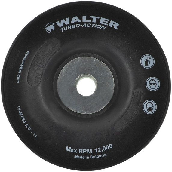 Walter 15M054 5x5/8-11 Turbo Cooling Backing Pad Assembly Hard BLACK