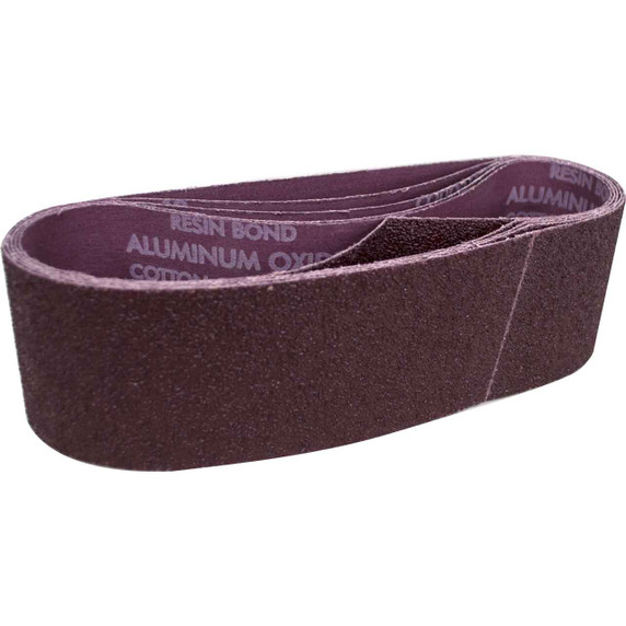 Norton 78072781847 3x24” Gemini R255 Aluminum Oxide Cloth Portable Belts, 36 Grit, Extra Coarse, 5 pack